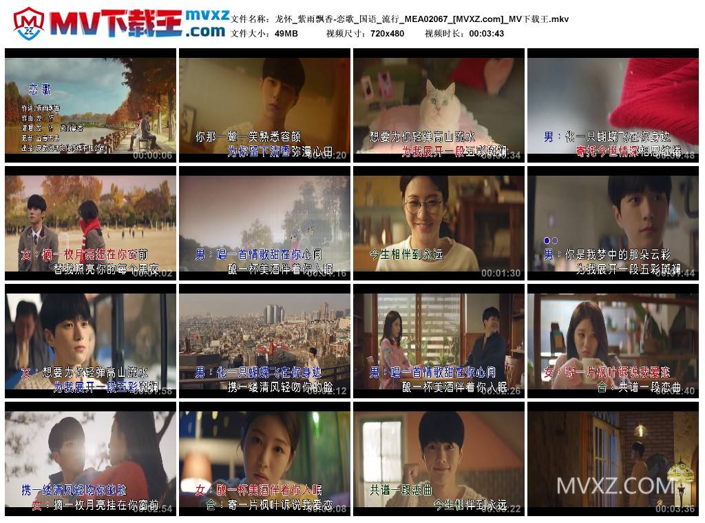 龙怀_紫雨飘香-恋歌_国语_流行_MEA02067